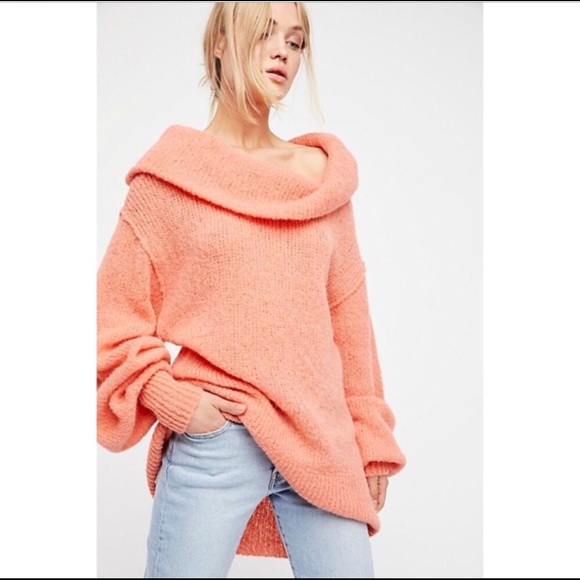 Free People Sweaters - Free People peach off shoulder or cowl sweater